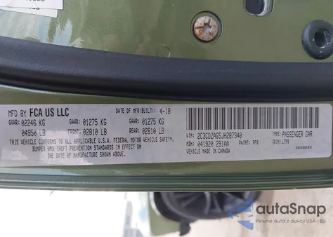 2018 Dodge Challenger Sxt из США, поврежденный, VIN 2C3CDZAG5JH287340